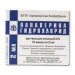 Папаверина гидрохлорид, раствор для инъекций 20 мг/мл 2 мл 10 шт ампулы