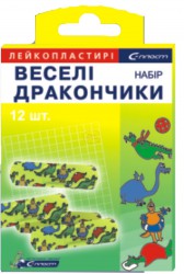 Лейкопластырь, 12 шт набор "Веселые дракончики"